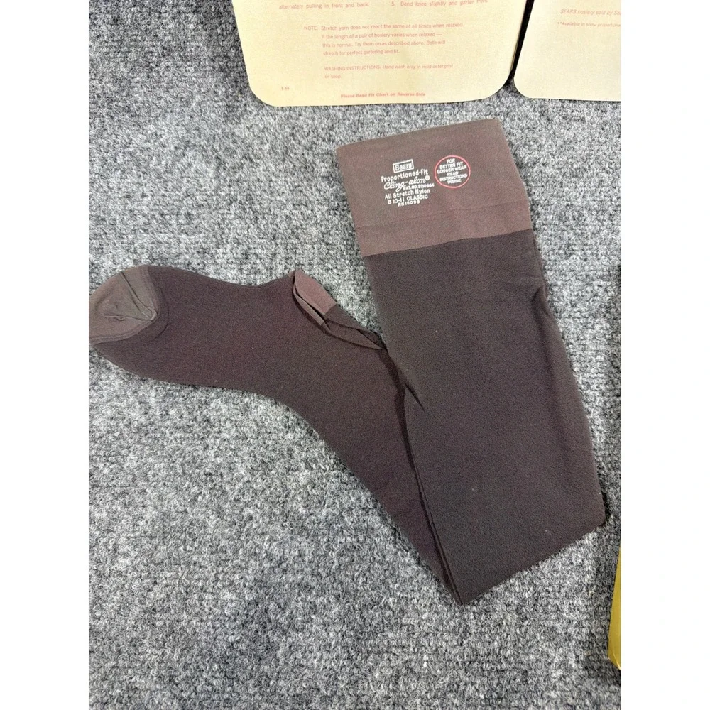 Vintage Sears Cling-alon Proportioned-Fit Hosiery Brown Nylon Stocking